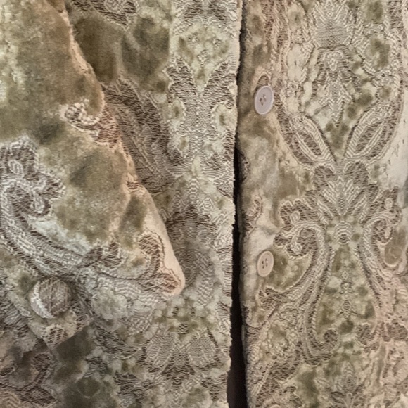 Express 3/4 Length Tapestry Jacket Duster Coat in Creamy Golden Yellow - Picture 3 of 11